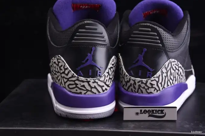 Cheap Air 3 Retro Black Court Jordan Purple CT8532-050 0510